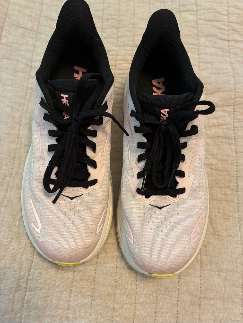 Hoka Women’s Light Pink and Black Athletic Running Shoes